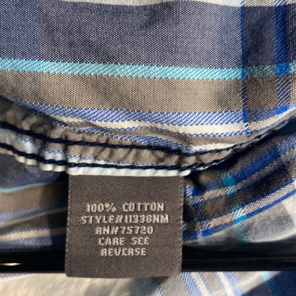 BKE standard fit size M cotton pearl snap down collared shirt cowboy - Picture 6 of 12